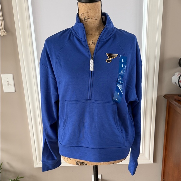 NHL Tops - NHL Blue St Louis Blues Women’s Half-Zip Sweatshirt Large